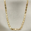 Oro Laminado Basic Necklace, Gold Filled Style Pave Mariner Design, Polished, Golden Finish, 5.222.029.28