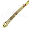 Oro Laminado Fancy Bracelet, Gold Filled Style Elephant Design, Red Enamel Finish, Golden Finish, 03.213.0156.08