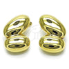 Oro Laminado Stud Earring, Gold Filled Style Hollow Design, Polished, Golden Finish, 02.428.0034