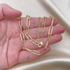 Oro Laminado Basic Necklace, Gold Filled Style Paperclip Design, Polished, Golden Finish, 04.63.1394.16