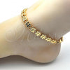 Oro Laminado Fancy Anklet, Gold Filled Style Butterfly Design, Polished, Golden Finish, 03.210.0066.10