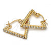 Oro Laminado Medium Hoop, Gold Filled Style with White Crystal, Polished, Golden Finish, 02.213.0004.25