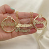 Oro Laminado Necklace, Bracelet and Earring, Gold Filled Style Polished, Golden Finish, 06.63.0238
