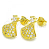 Sterling Silver Stud Earring, with White Cubic Zirconia, Polished, Golden Finish, 02.336.0094.2