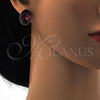 Rhodium Plated Stud Earring, with Amethyst Swarovski Crystals, Polished, Rhodium Finish, 02.239.0015.7