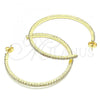 Oro Laminado Stud Earring, Gold Filled Style with White Crystal, Polished, Golden Finish, 02.122.0118.55