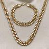 Oro Laminado Necklace and Bracelet, Gold Filled Style Polished, Golden Finish, 06.331.0007