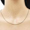 Oro Laminado Basic Necklace, Gold Filled Style Box Design, Polished, Golden Finish, 04.213.0331.18