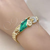 Oro Laminado Fancy Bracelet, Gold Filled Style San Judas Design, with White Cubic Zirconia, Polished, Tricolor, 03.411.0019.08