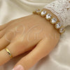 Oro Laminado Tennis Bracelet, Gold Filled Style with White Cubic Zirconia, Polished, Golden Finish, 03.210.0010.07