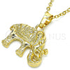 Oro Laminado Fancy Pendant, Gold Filled Style Elephant Design, Polished, Golden Finish, 05.213.0048