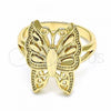 Oro Laminado Elegant Ring, Gold Filled Style Butterfly Design, Polished, Golden Finish, 01.233.0004.08 (Size 8)