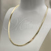 Oro Laminado Basic Necklace, Gold Filled Style Herringbone Design, Polished, Golden Finish, 04.213.0174.16