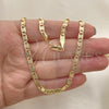 Oro Laminado Basic Necklace, Gold Filled Style Mariner Design, Diamond Cutting Finish, Golden Finish, 04.319.0007.1.24