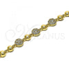 Oro Laminado Fancy Bracelet, Gold Filled Style with White Micro Pave, Polished, Golden Finish, 03.283.0176.07