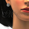 Sterling Silver Earring and Pendant Adult Set, with White Cubic Zirconia, Polished, Rhodium Finish, 10.175.0019
