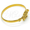 Oro Laminado Individual Bangle, Gold Filled Style Lion Design, Polished, Golden Finish, 07.185.0014.04 (05 MM Thickness, Size 4 - 2.25 Diameter)