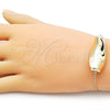 Oro Laminado Fancy Bracelet, Gold Filled Style Rat Tail Design, Polished, Golden Finish, 03.63.2292.08