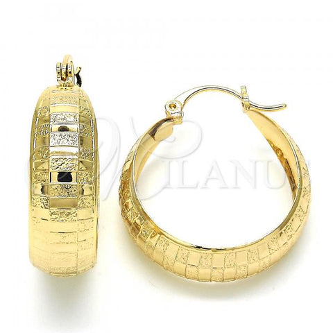 Oro Laminado Medium Hoop, Gold Filled Style Matte Finish, Golden Finish, 02.106.0015.30