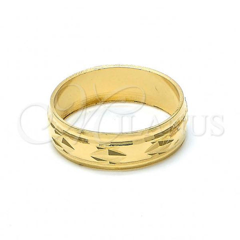 Oro Laminado Wedding Ring, Gold Filled Style Diamond Cutting Finish, Golden Finish, 5.164.033.10 (Size 10)