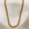 Oro Laminado Basic Necklace, Gold Filled Style Square Franco Design, Polished, Golden Finish, 04.63.0211.30