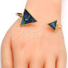 Gold Tone Individual Bangle, with Light Tanzanite Mother of Pearl, Polished, Golden Finish, 07.263.0004.1.GT (02 MM Thickness, One size fits all)