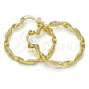 Oro Laminado Medium Hoop, Gold Filled Style Diamond Cutting Finish, Golden Finish, 02.170.0208.1.30