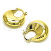 Oro Laminado Small Hoop, Gold Filled Style Hollow Design, Polished, Golden Finish, 02.163.0168.25