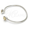 Rhodium Plated Individual Bangle, with Light Silk Swarovski Crystals, Polished, Rhodium Finish, 07.239.0007.10 (03 MM Thickness, One size fits all)