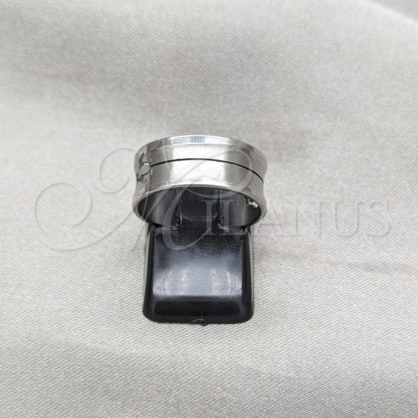 Stainless Steel Mens Ring, Dolphin and Butterfly Design, Black Polished, Steel Finish, 01.63.0641.08