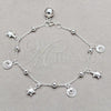 Sterling Silver Fancy Bracelet, Turtle and Ball Design, Polished, Silver Finish, 03.409.0117.08