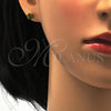 Stainless Steel Stud Earring, Ball Design, with Dark Peridot Crystal, Polished, Golden Finish, 02.271.0010.5