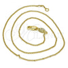 Oro Laminado Basic Necklace, Gold Filled Style Rolo Design, Polished, Golden Finish, 04.65.0180.18