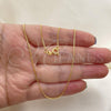 Oro Laminado Basic Necklace, Gold Filled Style Box Design, Polished, Golden Finish, 04.32.0011.18