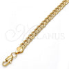 Gold Tone Basic Bracelet, Pave Cuban Design, Polished, Golden Finish, 04.242.0038.09GT