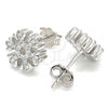 Sterling Silver Stud Earring, with White Cubic Zirconia, Polished, Rhodium Finish, 02.336.0144