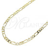 Oro Laminado Basic Necklace, Gold Filled Style Figaro Design, Polished, Golden Finish, 04.213.0241.22