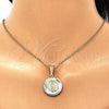 Oro Laminado Religious Pendant, Gold Filled Style Guadalupe Design, Diamond Cutting Finish, Tricolor, 05.351.0075