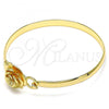 Oro Laminado Individual Bangle, Gold Filled Style Flower Design, Polished, Golden Finish, 07.192.0016.04