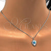 Rhodium Plated Pendant Necklace, Star Design, with Blue Topaz Opal and White Micro Pave, Polished, Rhodium Finish, 04.63.1325.6.18