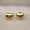 Oro Laminado Stud Earring, Gold Filled Style Chunky and Hollow Design, Polished, Golden Finish, 02.341.0197