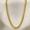 Oro Laminado Basic Necklace, Gold Filled Style Miami Cuban Design, Polished, Golden Finish, 5.223.012.22