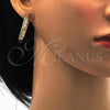 Oro Laminado Huggie Hoop, Gold Filled Style with White Micro Pave, Polished, Golden Finish, 02.213.0012.30