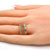Oro Laminado Multi Stone Ring, Gold Filled Style with White Cubic Zirconia and White Micro Pave, Polished, Golden Finish, 01.217.0002.08 (Size 8)