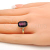 Oro Laminado Multi Stone Ring, Gold Filled Style with Amethyst Swarovski Crystals, Polished, Golden Finish, 01.239.0011.8 (One size fits all)