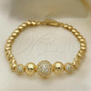 Oro Laminado Fancy Bracelet, Gold Filled Style with White Micro Pave, Polished, Golden Finish, 03.283.0186.07