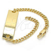 Oro Laminado ID Bracelet, Gold Filled Style Polished, Golden Finish, 03.63.1848.06