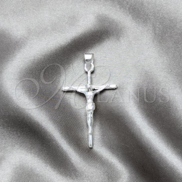 Sterling Silver Religious Pendant, Cross Design, Polished, Silver Finish, 05.392.0082