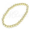 Oro Laminado Fancy Bracelet, Gold Filled Style Expandable Bead and Ball Design, Polished, Golden Finish, 03.299.0037.07