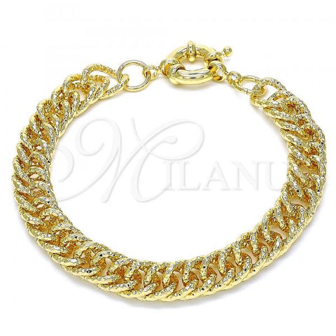 Oro Laminado Basic Bracelet, Gold Filled Style Diamond Cutting Finish, Golden Finish, 03.319.0006.08